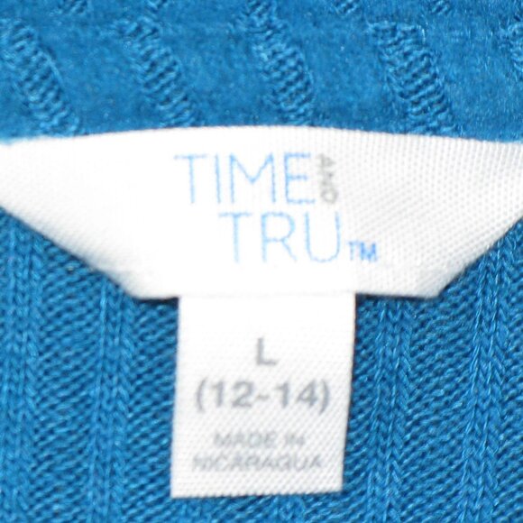 Time and Tru Turquoise Soft Ribbed Long Sleeve Tunic Size Large - Picture 6 of 6